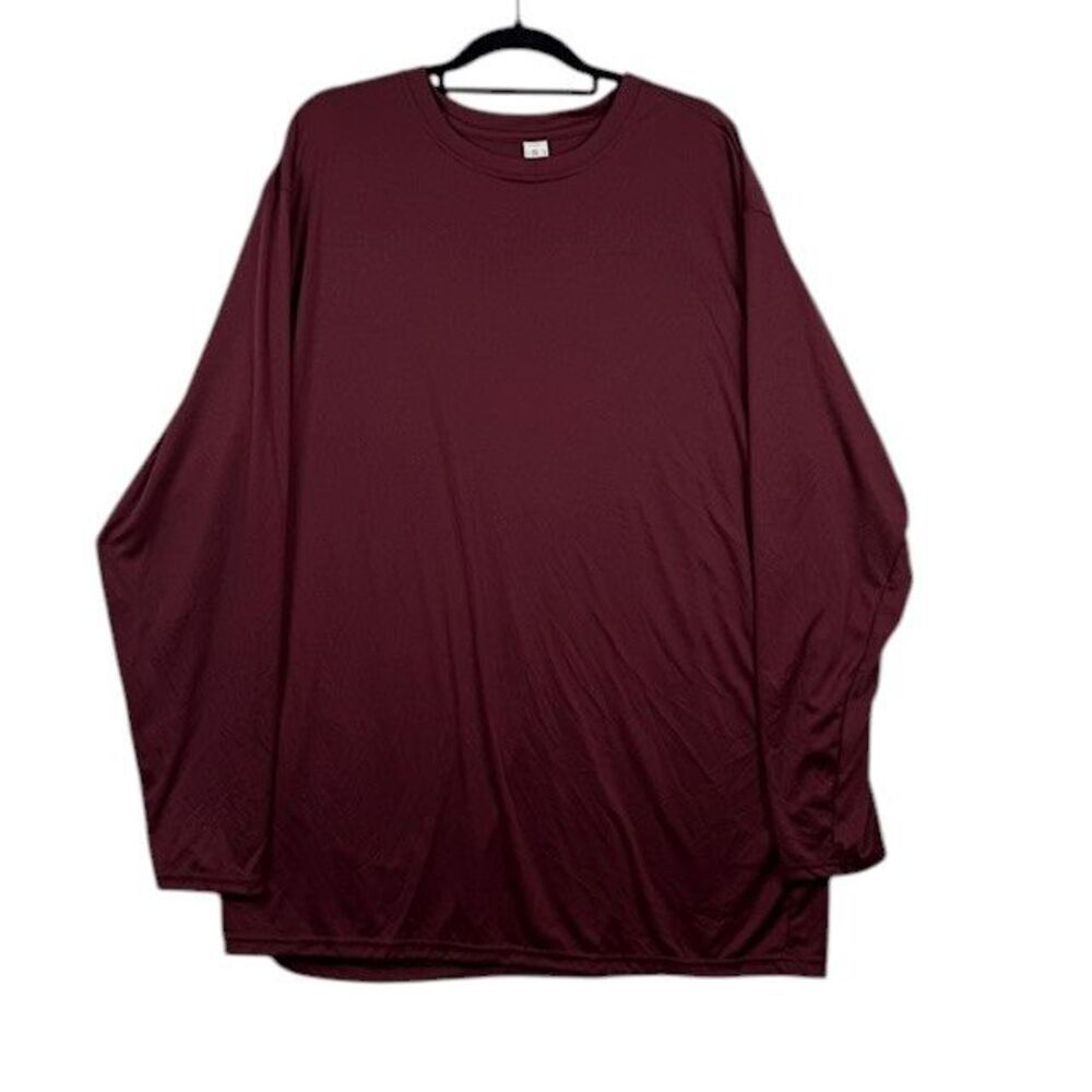 BAW‎ Athletic Wear XT50 Performance Shirt Long Sleeve Crew Neck Burgundy Size 2X